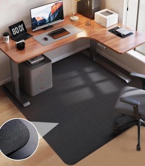 53x45 Black Heavy Duty Chair Mat Hardwood
