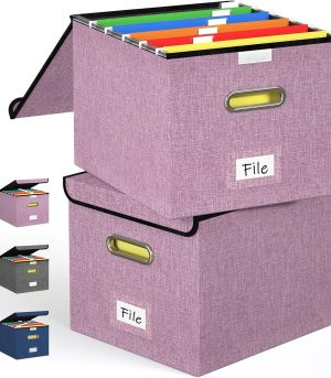 2-Pack Pink Collapsible File Box Dividers