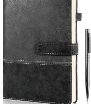 A5 Leather Notebook Magnetic Closure