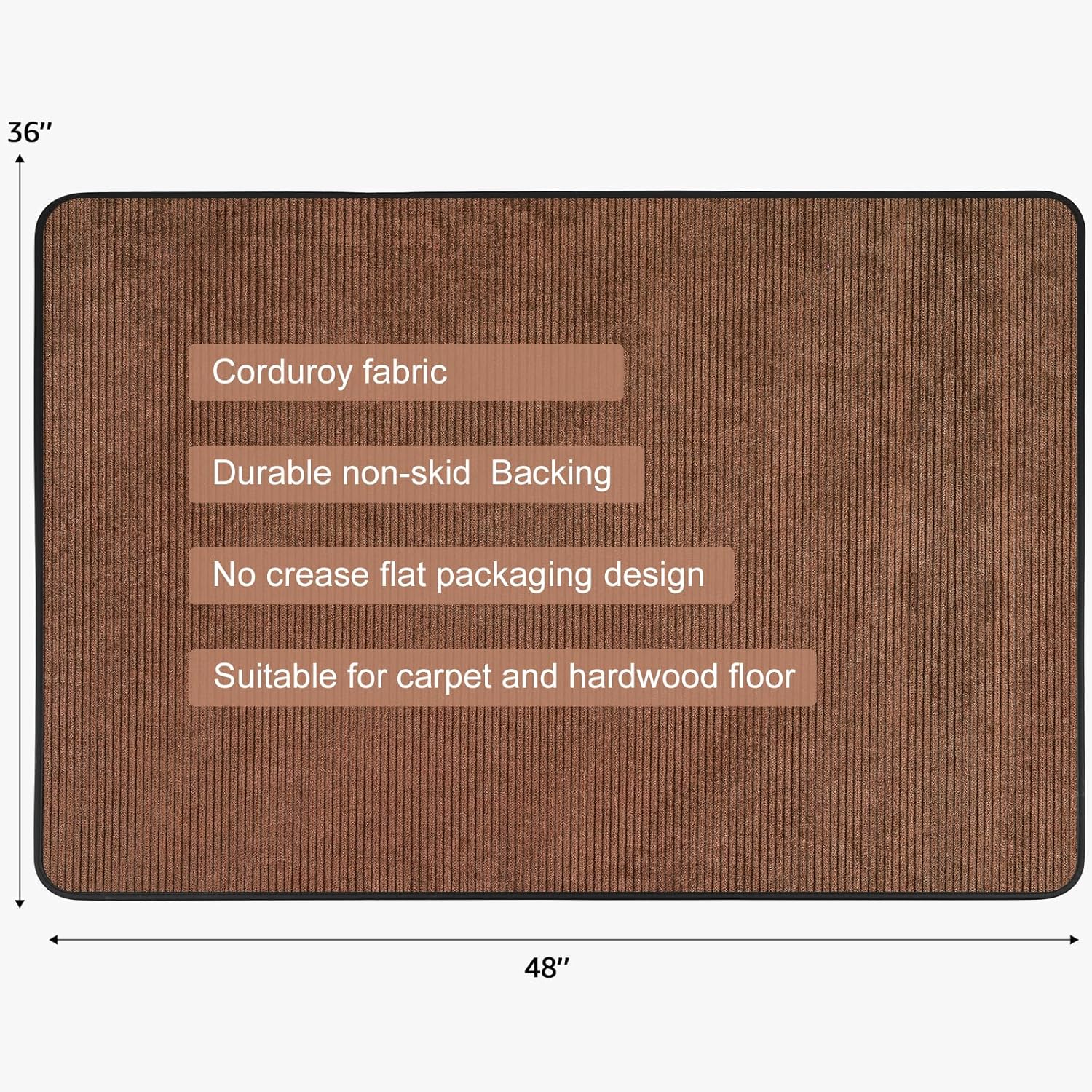 Corduroy Chair Mat Carpet Hardwood Heavy Duty - Image 2