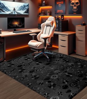 51x63 Black Chair Mat Hardwood Anti-Slip