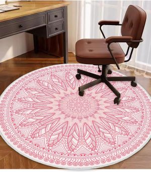48" Pink Chair Mat Hardwood Low Pile
