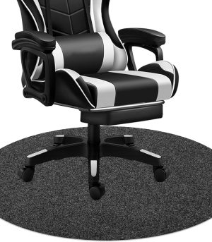 39"x39" Dark Grey Round Chair Mat Low Pile