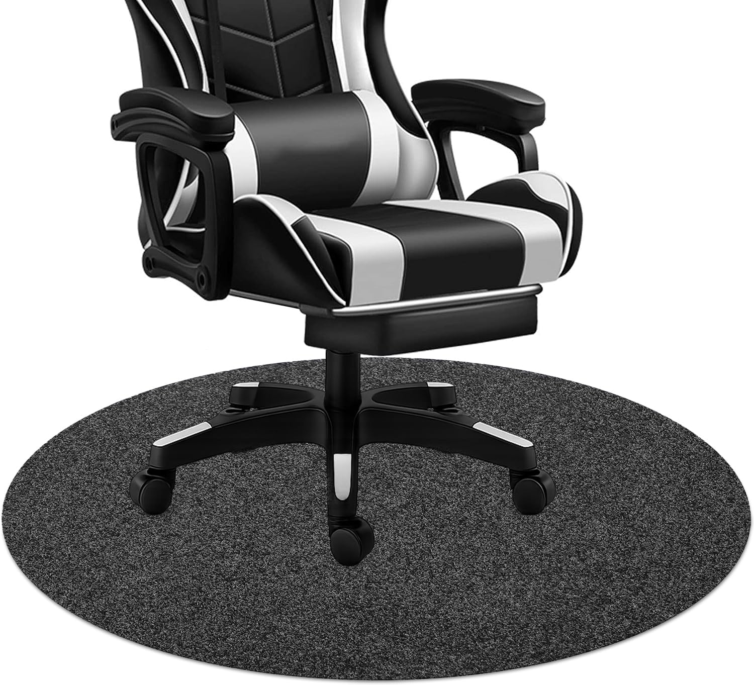 39"x39" Dark Grey Round Chair Mat Low Pile