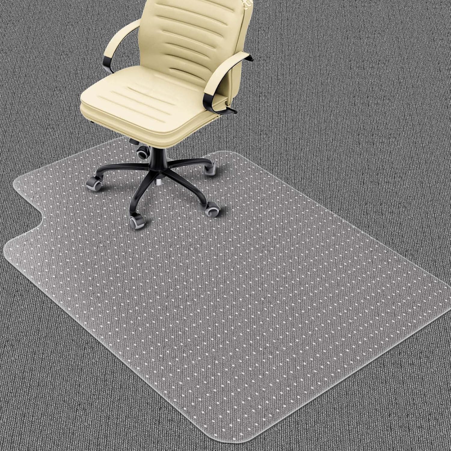 36x48 Clear Chair Mat Carpet Extended Lip
