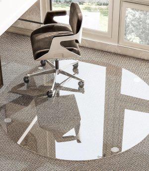 46" Clear Tempered Glass Chair Mat Round