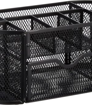 Black Mesh Desk Organizer with Drawer